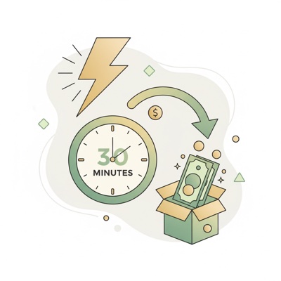 最短即日・契約後30分入金